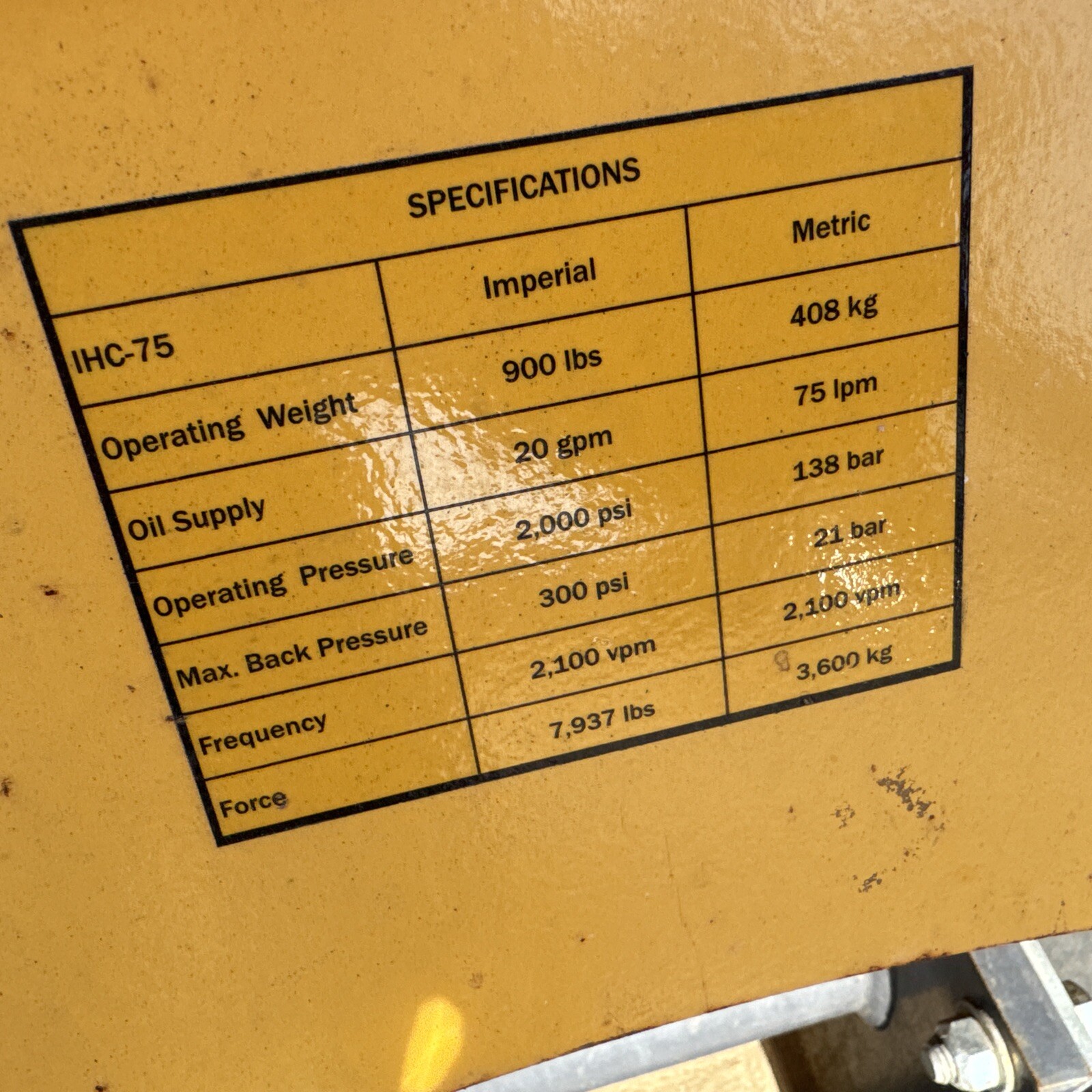 Indeco IHC 75 Mini Excavator Compactor Loader Backhoe Cat Case 24×25 Plate