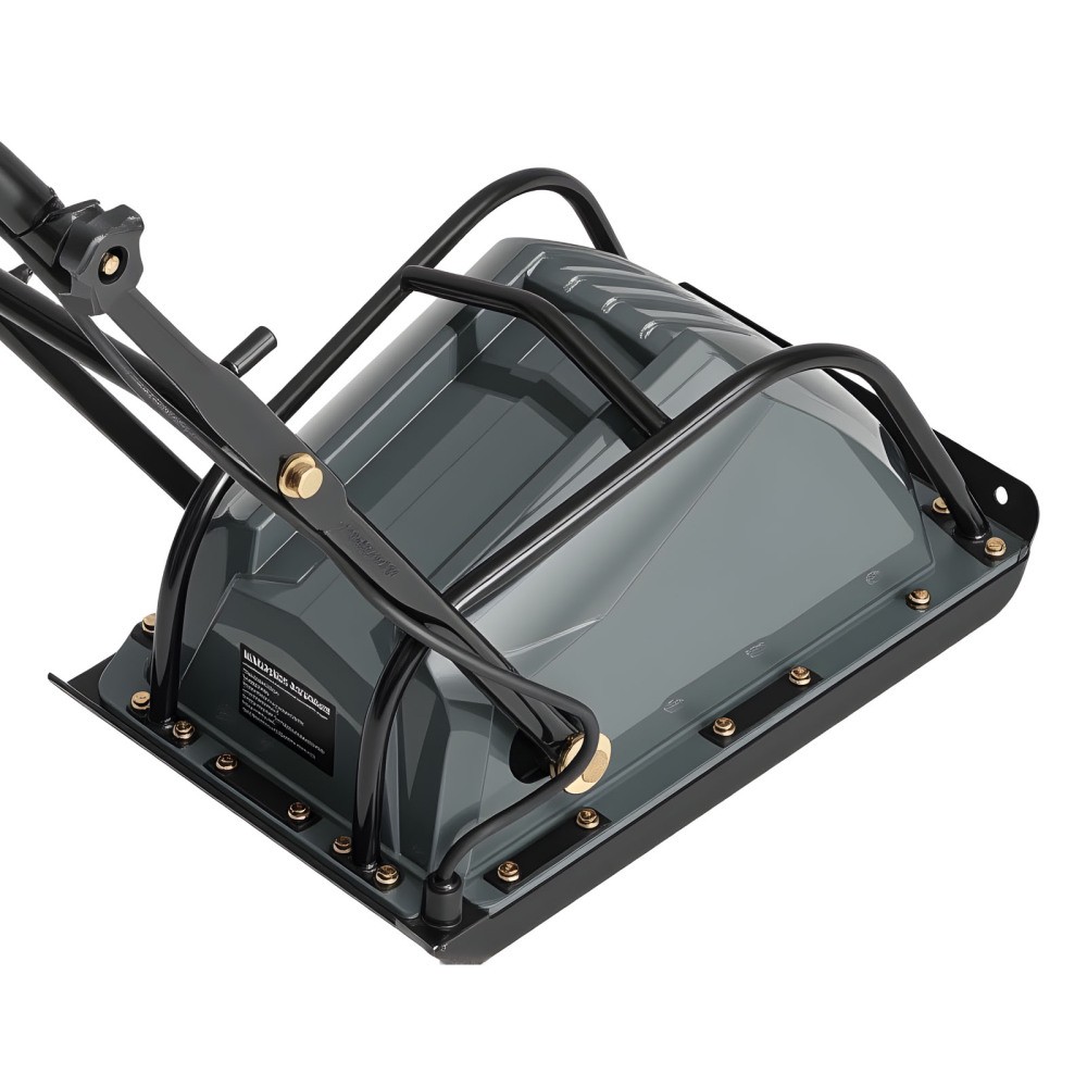 Plate Compactor, 130W Output Electric Ground Rammer, 5 kN Force, 3.9 in Depth