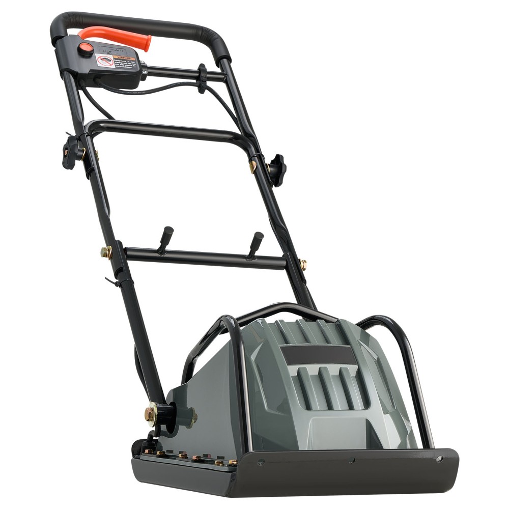Plate Compactor, 130W Output Electric Ground Rammer, 5 kN Force, 3.9 in Depth