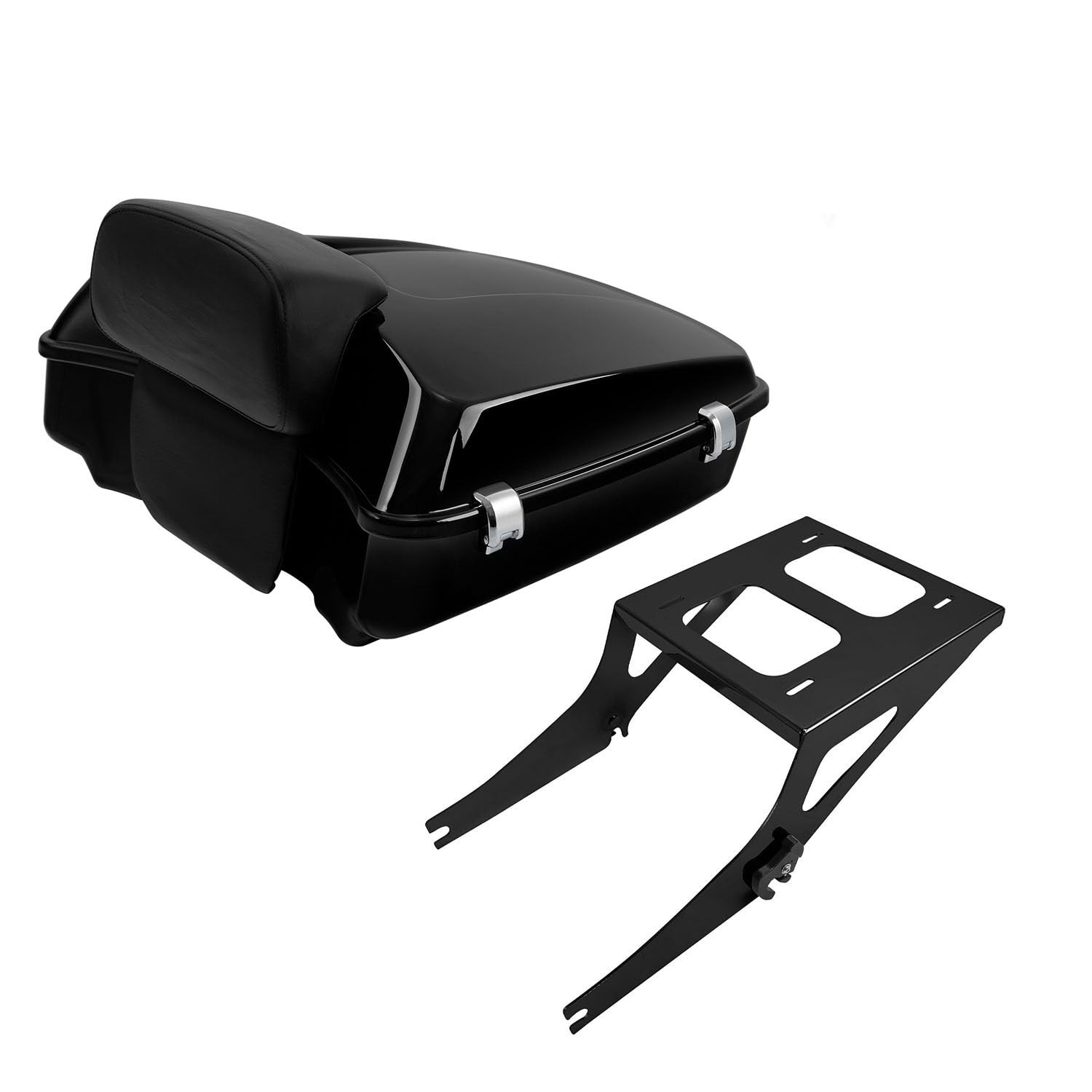 Vivid Black Chopped Trunk Backrest w/Trunk Mounting Rack Fit Fat Boy 2008-2017