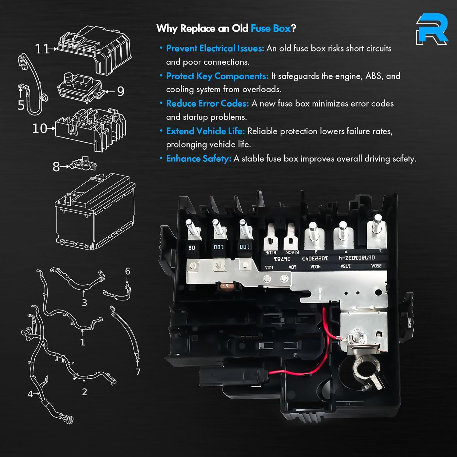 84694241 Battery Distribution Engine Compartment Fuse Block Fit for GMC Sierra 1