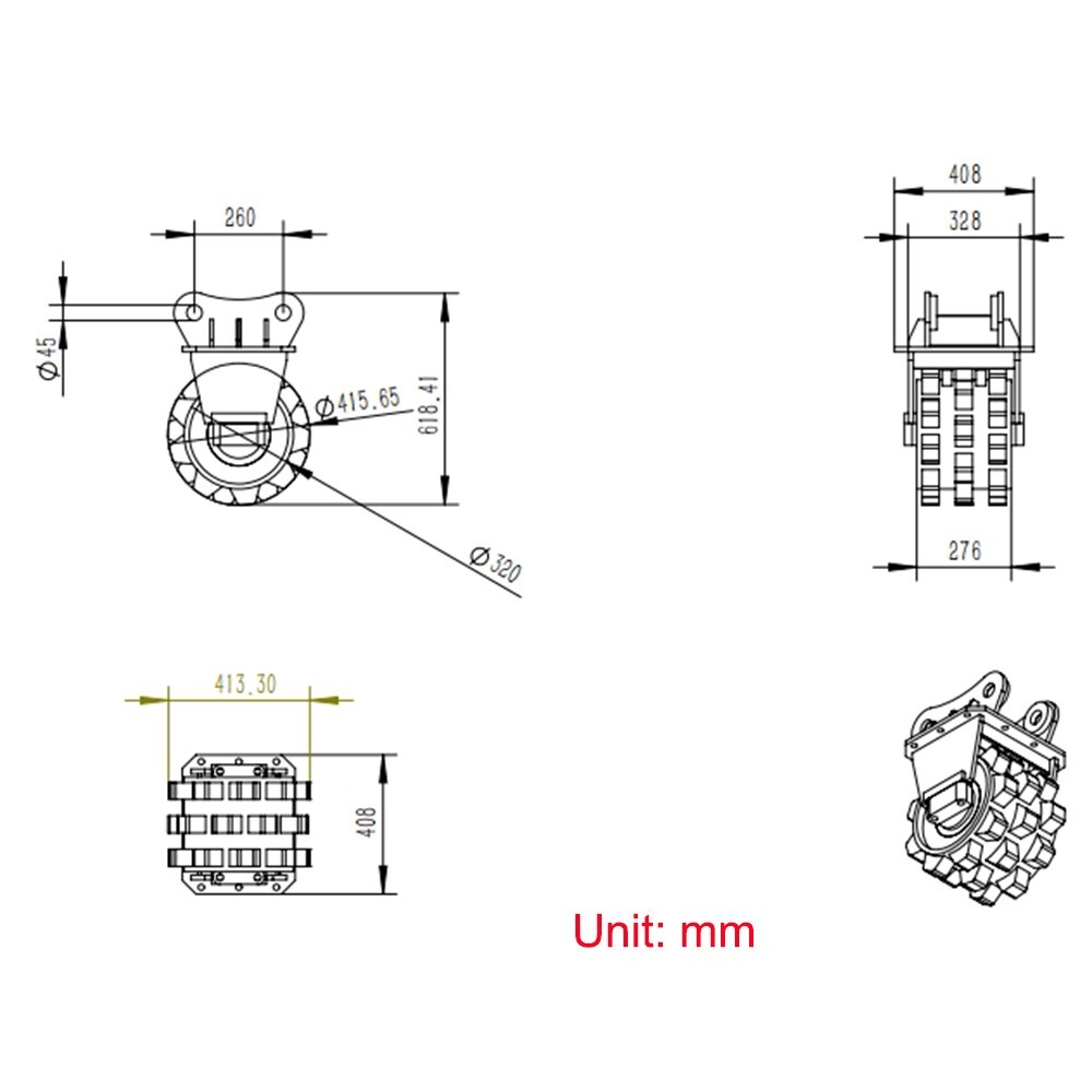 1 PC 305 Small Excavator Attachment Compactor Fits Small Excavator Part New