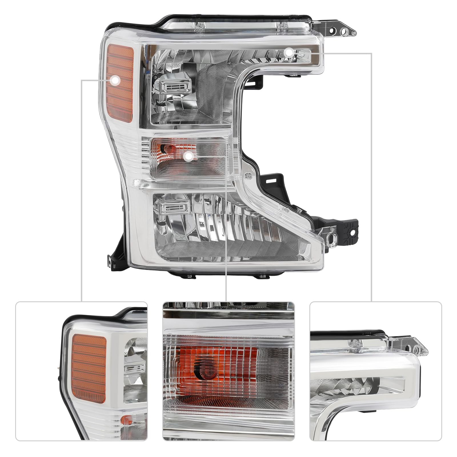 Halogen Headlight Right For 2020-2022 Ford F250 F350 Super Duty Halogen Models