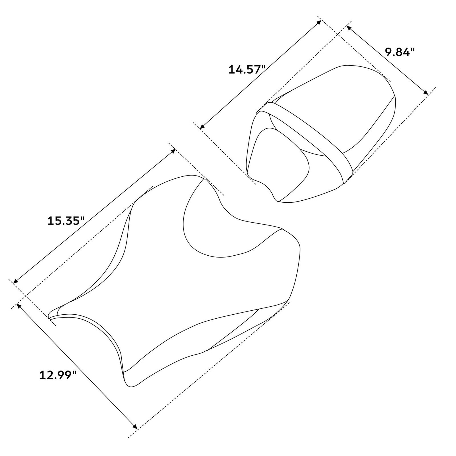 Front Driver Rear Passenger Seat Fits GSXR1000 2009-2016 Black Blue